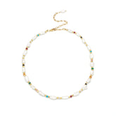 Celeste Necklace Freshwater Pearl & Multicolor Beaded Necklace